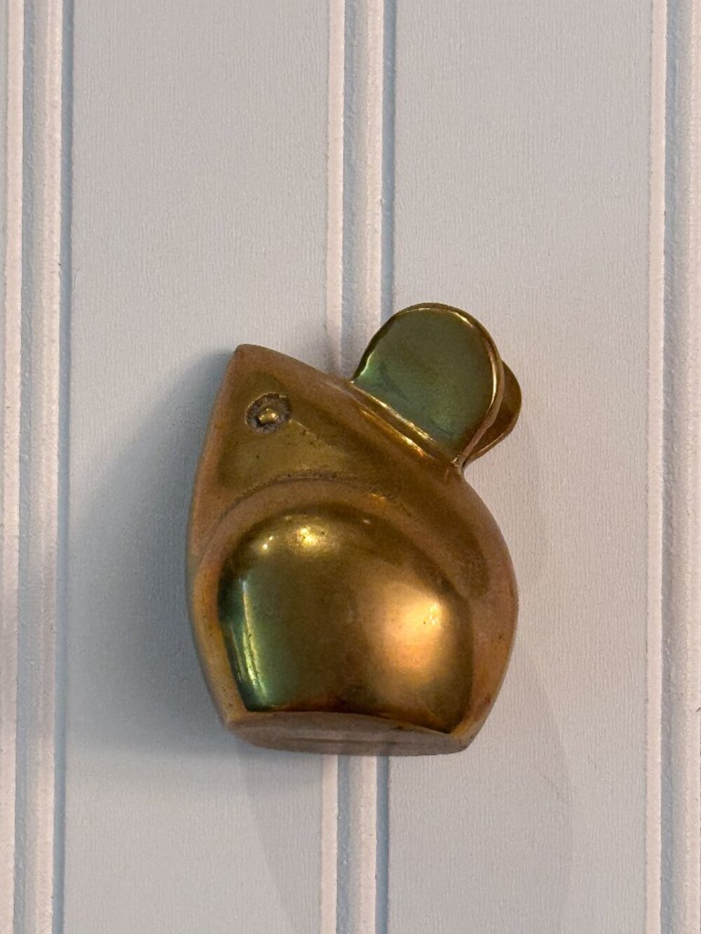 Vintage Solid Brass Mouse Figurine | Decorative Brass Accent | 3”